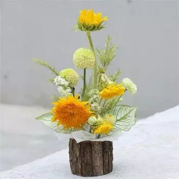 Box Wear-resistant Portable Creative Faux Tree Bark Dried Flower Packaging Box Unique Ornament Faux Tree Bark S