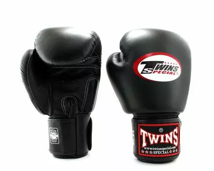 Боксерские перчатки Twins Special Velcro 14 унций, черные чёрный