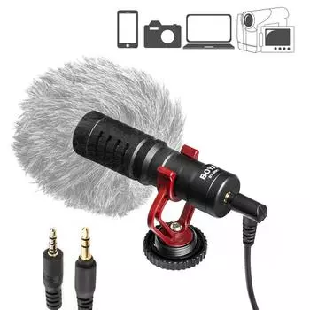BOYA BY MM1 DSLR SHOTTON Видеомикрофон MINI REC MIC Видеокамера iPhone