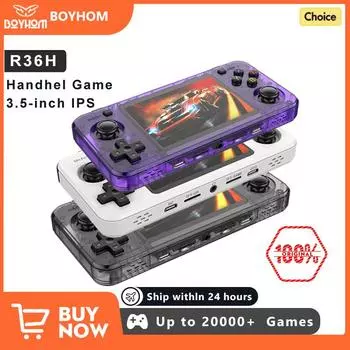 BOYHOM R36H Retro Game RK3326 Open Source System 3,5-дюймовый IPS-экран Портативная игровая консоль RG46H 64G 128G 15000+ игр