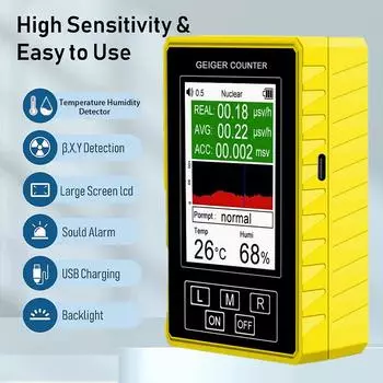 BR-9C-XR-3 Pro 2-in-1 Handheld Digital Display Electromagnetic Radiation Nuclear Detector EMF Geiger Counter Tester Accurate