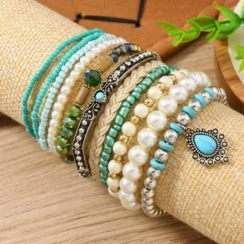 Bracelets, natural pearl men s and women s bracelets разноцветный