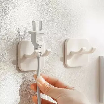 Bracket Kitchen Hook Up Glue Bathroom Wall Home Accessories Plug Storage Hanging Hooks Household Use and Decorate Power Supply