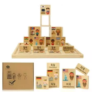 Brain Forest World Culture Play Korean Block Самодельное домино 96p, популярная корейская игра