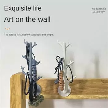Branch Hook Wall Decor Key Rack Durable No Punching Organier Storage Sticky Hooks Moisture-proof and Dust-proof Home Accessories