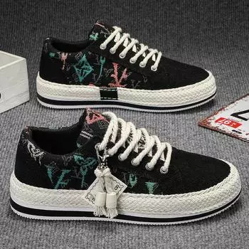 Brand Casual Shoes Men s Sneaker Walking Leather Shoes Youth Casual Cricket Shoe Fashion Trend Board Shoes Comfort Sneaker 39 чёрный