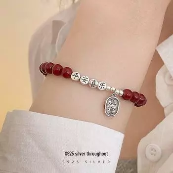 Браслет Banyan Tree S925 Silver Cinnabar - Подарок на день рождения девушки, украшения для рук в национальном стиле BRS2905 model; 925 Silver серебряный