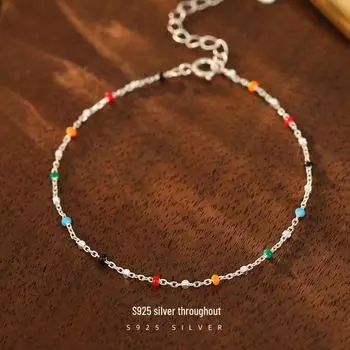 Браслет Banyan Tree S925 Silver Colorful Bean для женщин - модные летние украшения BRS393 серебряный
