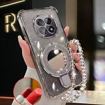 Браслет-держатель для телефона с блестками и зеркалом для Samsung A51 A31 A21S A50 A20 A30 A10S A70 A71 A11 M56 Мягкий противоударный чехол-подставка For Samsung A11