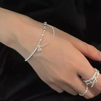 Браслет из чистого серебра S925, новый стиль, браслет из супер-флэш-циркона, регулируемый простой женский браслет с нишей, полный бриллиантовый браслет silver