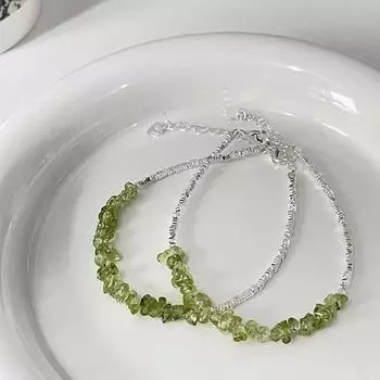 Браслет из измельченного серебра с зеленым виноградом, браслет в холодном и равнодушном стиле, уникальный дизайн, девушка-подруга Adjustable size