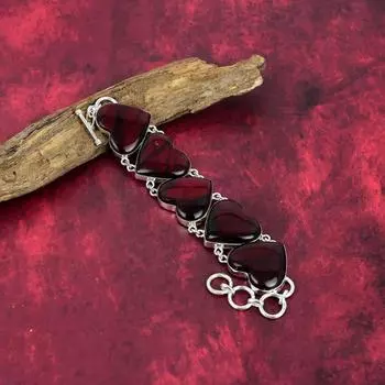 Браслет из красного лабрадорита, ювелирные изделия из цельного серебра 925 пробы с драгоценными камнями, браслет ручной работы на День матери Adjustable With 8 Inches красный