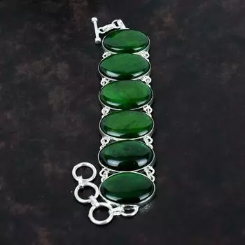Браслет из лабрадорита Green Fire Ювелирные изделия из натурального драгоценного камня Браслет из стерлингового серебра 925 пробы Регулируемый браслет-цепочка Браслет ручной работы для подарков Adjustable