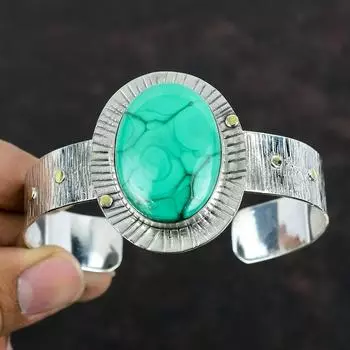 Браслет из малахита, оригинальный браслет-манжета из драгоценных камней, регулируемый браслет из стерлингового серебра 925 пробы, браслет-манжета ручной работы, серебряные ювелирные изделия, подарки для женщин