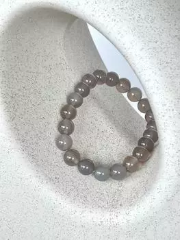 Браслет из натурального серого агата 8 мм 8mm