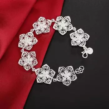Браслет из серебра 925 пробы «Семь цветов» 20CM