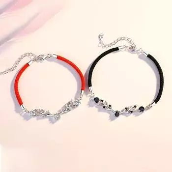 Браслет из стерлингового серебра S925 Yi Lu You для пары, новая прямая трансляция, корейская версия, простая Adjustable size красный