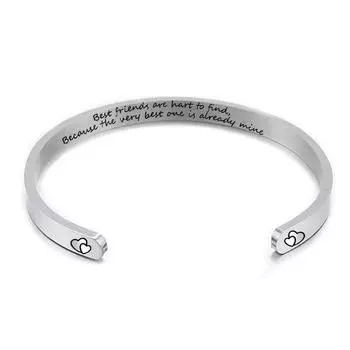 Браслет из титановой стали, браслет с индивидуальной фразой, резной браслет, подарок на день рождения, выпускной, подарок дружбы, сувенир для женщин
