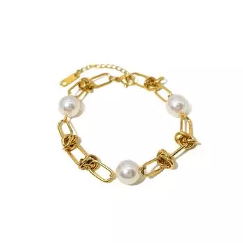Браслет из титановой стали Wind Light Luxury Retro Pearl из нержавеющей стали Браслет Fashion Commuting Hand Decoration