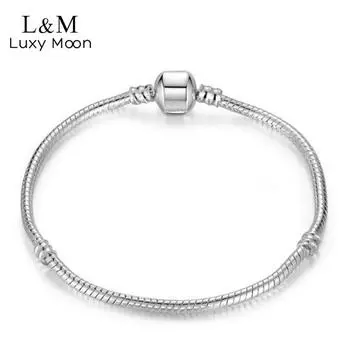 Браслет из змеиной кости, серебряные украшения, голая цепочка 16cm серебряный