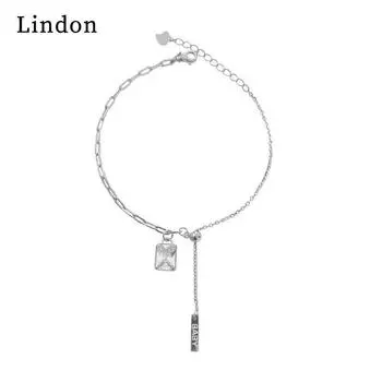 Браслет Lindon, ювелирные изделия, геометрические бусины, браслеты-цепочки, модный тонкий свадебный подарок для женщин и подруг серебряный