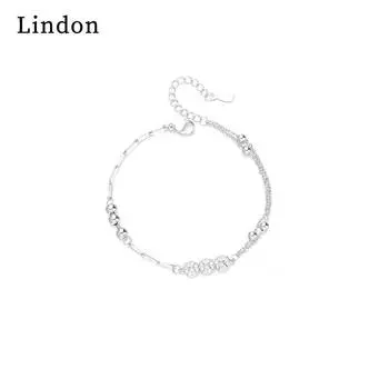 Браслет Lindon, ювелирные изделия, геометрические бусины, браслеты-цепочки, модный тонкий свадебный подарок для женщин и подруг серебряный