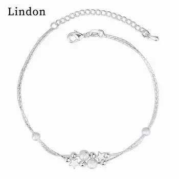 Браслет Lindon, ювелирные изделия, геометрические бусины, браслеты-цепочки, модный тонкий свадебный подарок для женщин и подруг серебряный