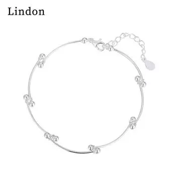 Браслет Lindon, ювелирные изделия, геометрические бусины, браслеты-цепочки, модный тонкий свадебный подарок для женщин и подруг серебряный