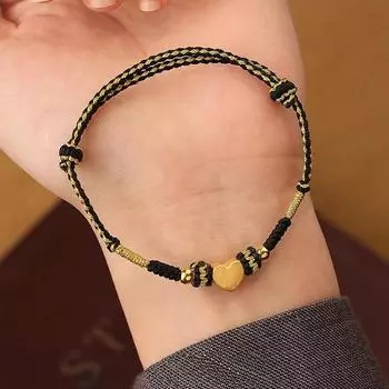 Браслет Love Hand Rope Women s Year Tide Simple Niche Design Sense Transfer с бусинами в форме сердца