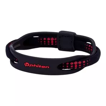 Браслет phiten X50 силиконовый гибридный черный 19 см