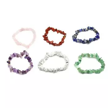Браслет Reiki Healing Crystal Gravel Stretch, Богемская энергия, браслеты из натуральных камней и драгоценных камней для женщин и мужчин, рождественские и хеллоуинские ювелирные изделия, подарки 6-7 мм 1Pc/6-7mm