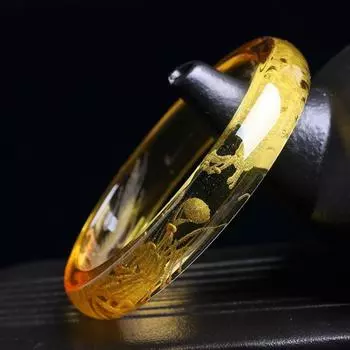 Браслет с кристаллами Хуан Лунфэн золотого цвета Леди Ванфу Джукай 17cm золотой