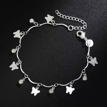 Браслет с подвеской Five Dragonfly AAA Zircon из стерлингового серебра 925 пробы S, модные ювелирные изделия 20cm