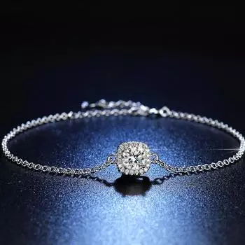Браслет Source One Carat Square Bag Простой и модный браслет с имитацией муассанита Adjustable size