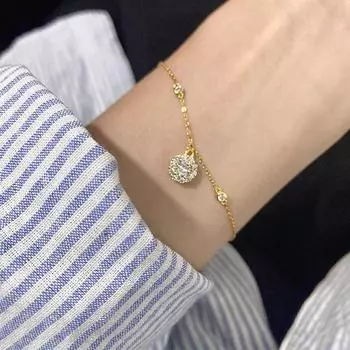 Браслет Star Dot ~ S925 стерлингового серебра с покрытием 18K Венера Светлый муассанитовый браслет Light Luxury Niche Premium Sense 925 silver