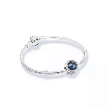 Браслет Starry Fairy Blue Ocean из стерлингового серебра S925 с подвесными бусинами 16cm