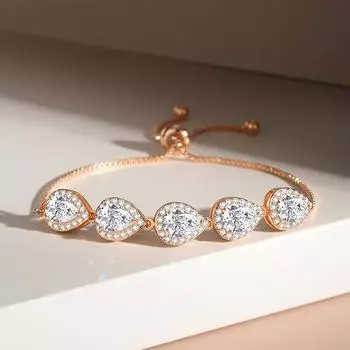 Браслет Super Flash Zircon Water Drop, женский, легкий, роскошный, темпераментный, нишевый, регулируемый, ювелирные изделия
