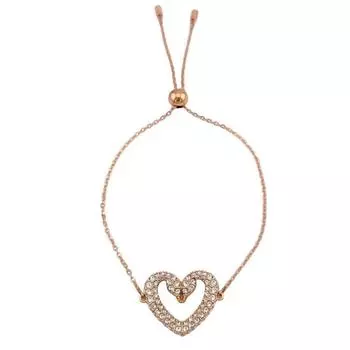 Браслет Swarovski Una из розового золота с лебединым вырезом и сердцем с прозрачными кристаллами 5628658 для женщин