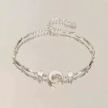 Браслет Terling Silver Moon Женский браслет Новые подарки для подруги на День святого Валентина