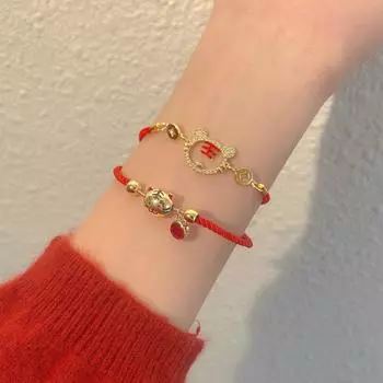 Браслет Tiger Life Red Rope Femininity Ins Niche Design Little Tiger Jewelry