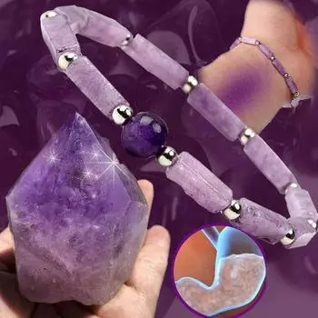 Браслет Xiyin TK Amethyst: Трансграничный бестселлер с квадратными столбиками и круглыми бусинами, мгновенная доставка AL-0098; 4x13mm