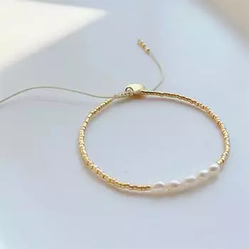 Браслеты KKBEAD Miyuki для женщин, роскошный подарок, браслет из натурального жемчуга, золотые бусины, простые тонкие браслеты, женские модные украшения