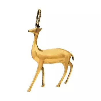 Brass Deer Statue | Height-22 cm Aprrox. | Vastu Idol for Home and Office | Zonal Placement-West/WNW| золотистый