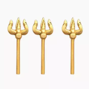 Brass Trishul for Vastu Pooja Item (3INCH) | Vastu Remedy | Trishul for Pooja | Pack of 3 золотистый