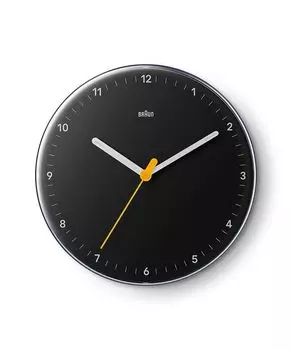 Аналоговые настенные часы BRAUN, черные, диаметр 23 см, BC26B (коричневый) чёрный