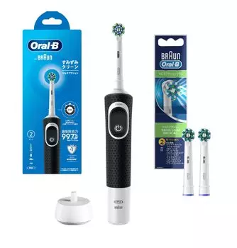 Braun Electric Toothbrush Oral B Sumizumi Clean with Replacement Black (Set Brush) D100.413.2+EB50