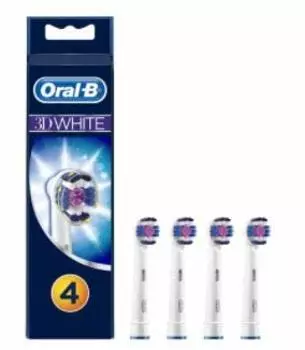 Сменная щетка Braun Oral B, отбеливающая щетка 3D WHITE, 4 шт. EB18-4-EL [товар] белый