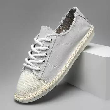 Breathable Loafers 2024 Spring New Mens Casual Shoes Comfortable Soft Sole Peas Shoes Canvas Solid Color Four Seasons Loafers 44 39 чёрный
