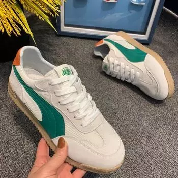 Breathable soft-soled comfortable casual board shoes 2025 spring and summer trendy brand versatile thick-soled contrasting color mesh low-top men s sh 39