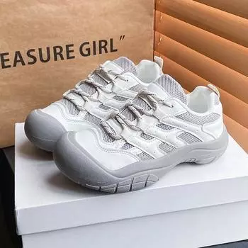 Breathable women s shoes new spring and summer versatile shoes sports and leisure shoes outdoor mesh shoes 35 бежевый